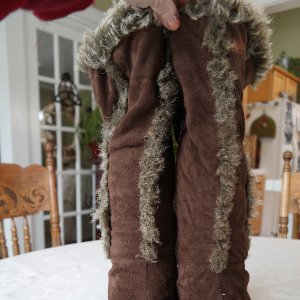 Miss X lace up wedge boots